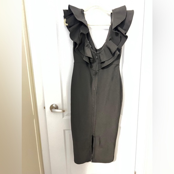 Fashion Nova Black Ruffle Backless Dress - Picture 2 of 8